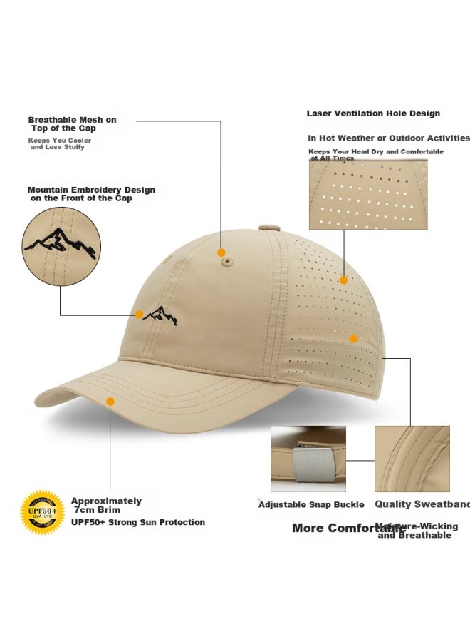 Fancet Men's Baseball Cap Laser Perforated Breathable Mesh Uv Protection Outdoor Sports Water-repellent Duckbill Cap - Image 2