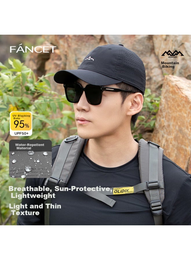 Fancet Men's Baseball Cap Laser Perforated Breathable Mesh Uv Protection Outdoor Sports Water-repellent Duckbill Cap - Image 1