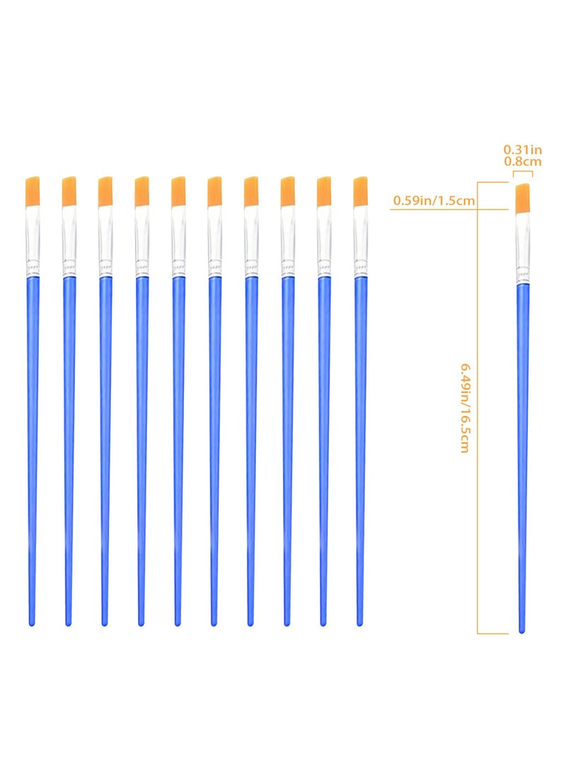 SUNSAR 10Pcs Flat Nylon Paint Brushes for Acrylic, Oil and Watercolour Painting - Image 2