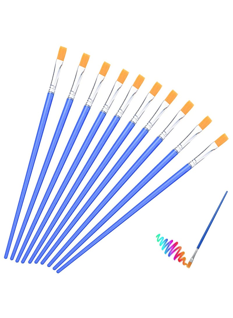 SUNSAR 10Pcs Flat Nylon Paint Brushes for Acrylic, Oil and Watercolour Painting - Image 1
