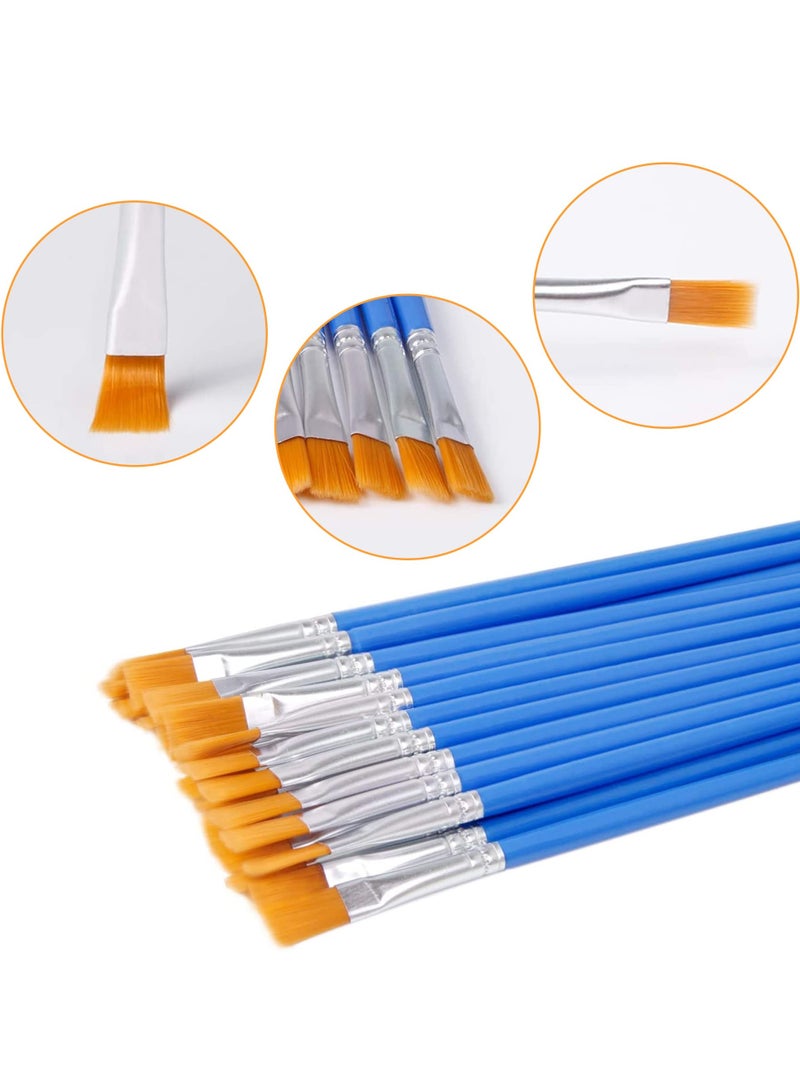 SUNSAR 10Pcs Flat Nylon Paint Brushes for Acrylic, Oil and Watercolour Painting - Image 3