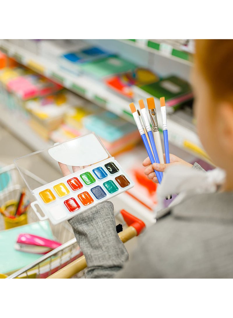 SUNSAR 10Pcs Flat Nylon Paint Brushes for Acrylic, Oil and Watercolour Painting - Image 5