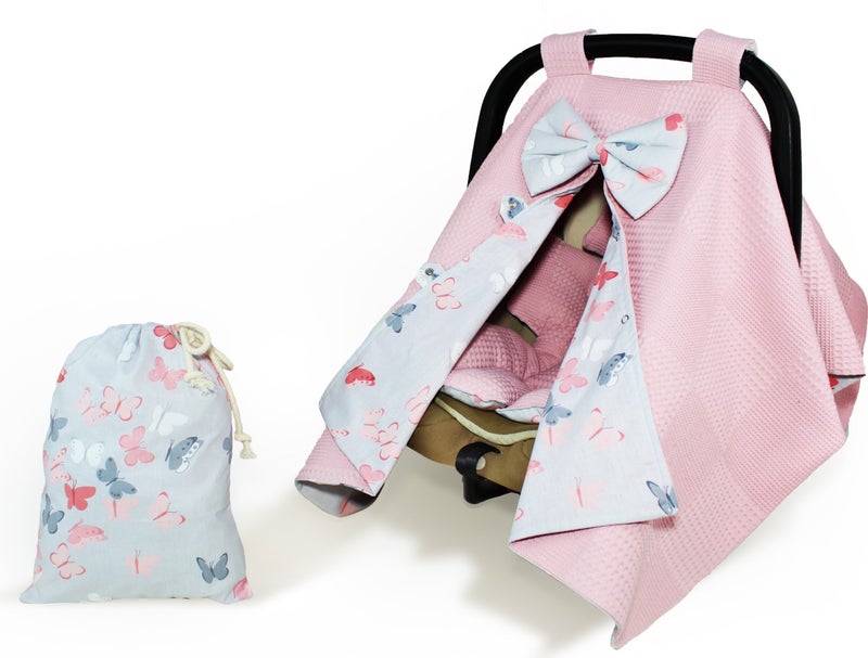 Atölye Eda Cotton Pique Stroller Cover Cushion Pouch 3 Pieces - Image 1