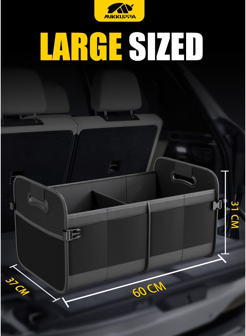 MIKKUPPA Trunk Organizer for Car - 70L Collapsible Car Storage with 11 Pockets & Reinforced Handles, SUV Trunk Organizers for Grocery Cargo(Black) - Image 2