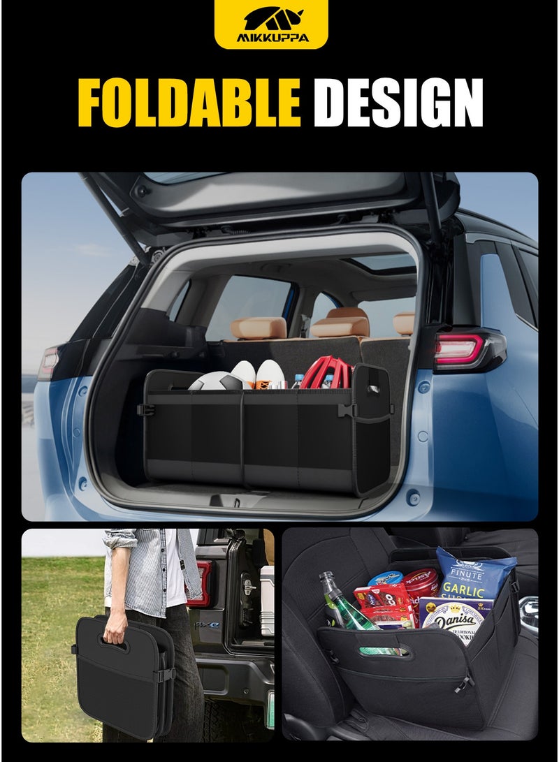 MIKKUPPA Trunk Organizer for Car - 70L Collapsible Car Storage with 11 Pockets & Reinforced Handles, SUV Trunk Organizers for Grocery Cargo(Black) - Image 4