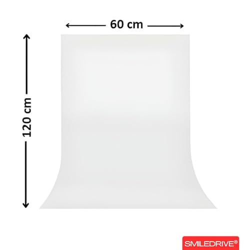 SMILEDRIVE® Photography Background Sheets - Backdrop Sheets 60 x 120 cm Waterproof Wrinklefree PVC Material (White) - Image 2