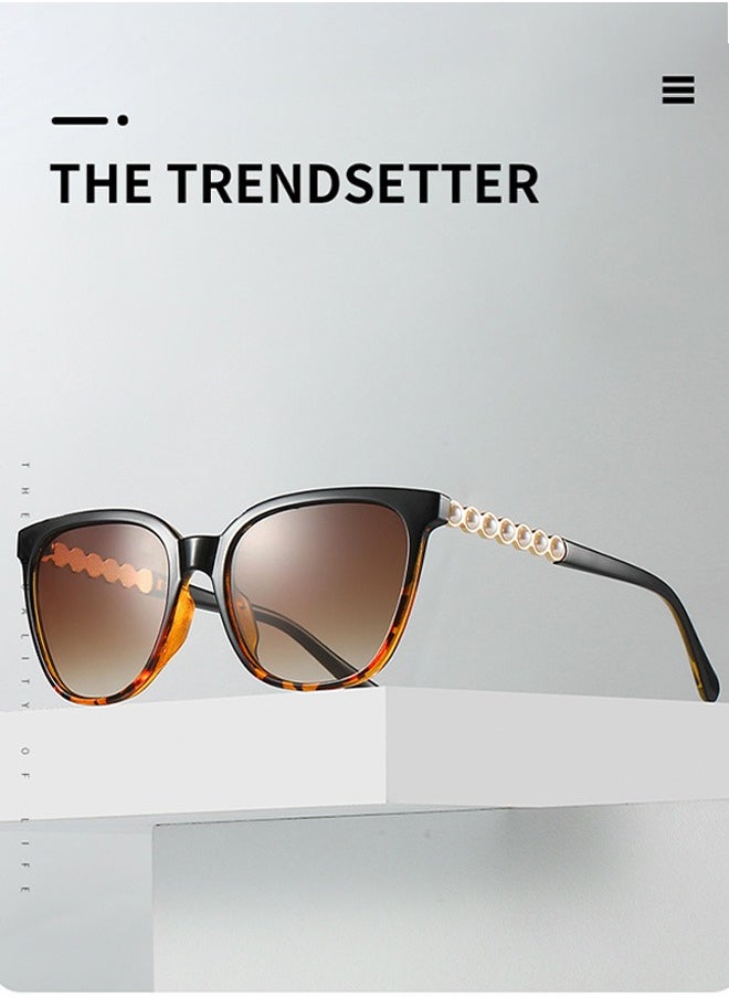 AZorb Pearl Chain Sunglasses for Women Trendy Luxury Sun Glassess Women Classic Design Ladies Sunglass Fashion Eyewear UV Protection Shades Brown  - Image 4
