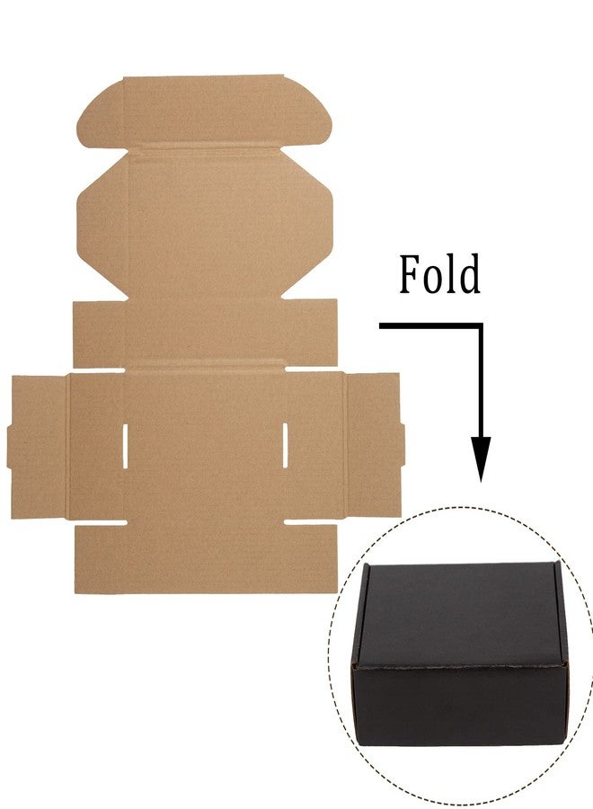 Sodissa 6x4x2 Inches Shipping Boxes Pack of 25, Packaging Corrugated Cardboard Mailer Boxes for Small Bussiness, Black - Image 3