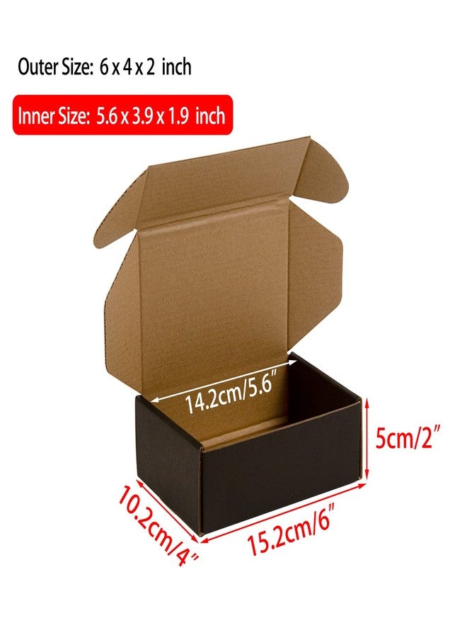 Sodissa 6x4x2 Inches Shipping Boxes Pack of 25, Packaging Corrugated Cardboard Mailer Boxes for Small Bussiness, Black - Image 2