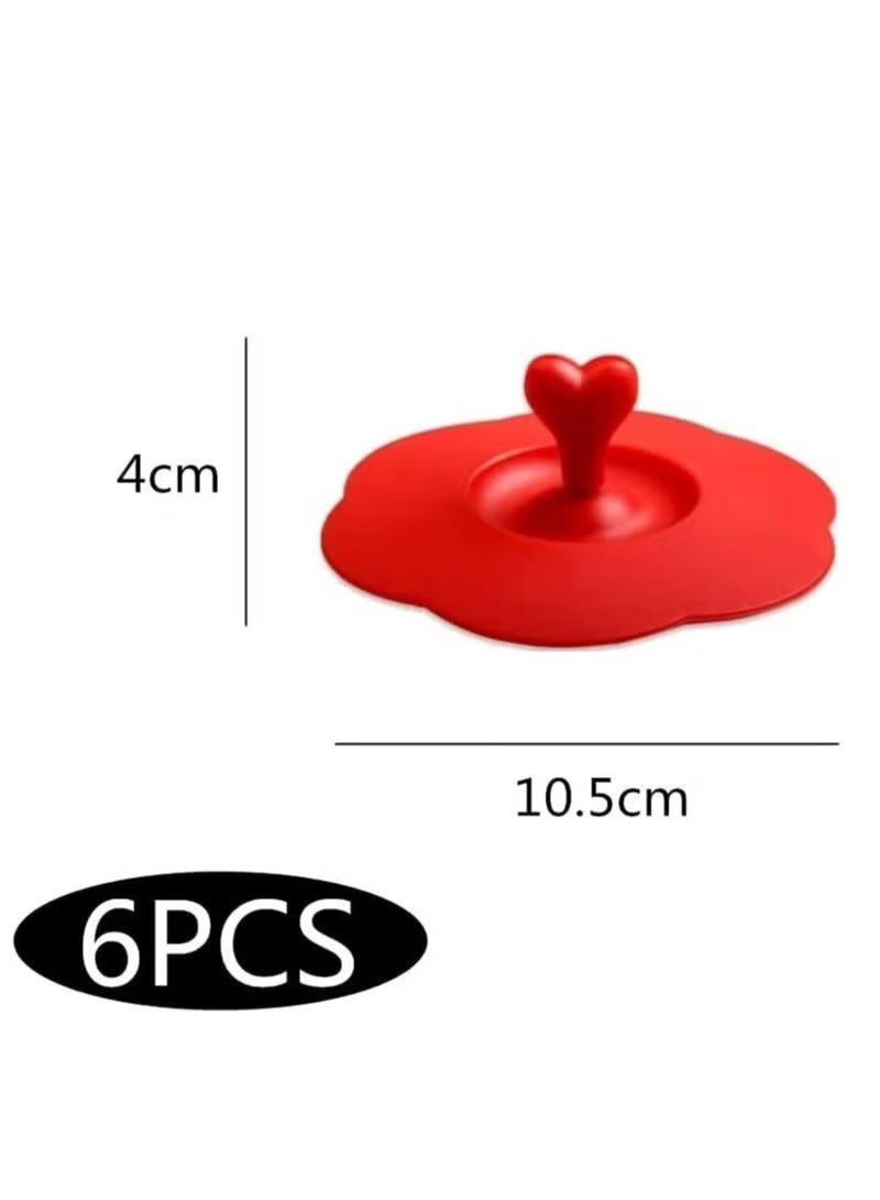6 Pcs Silicone Cup Lids, Reusable Dust-Proof Covers for Coffee, Tea, Mugs, Bowls, Cans - Image 2