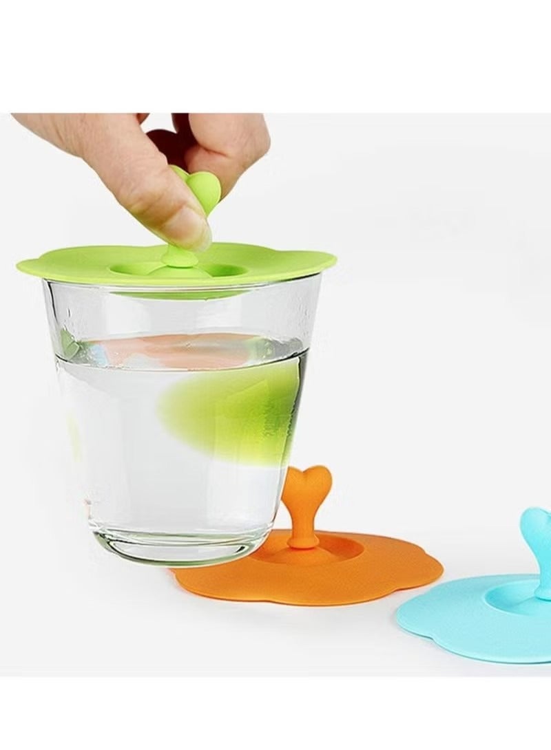 6 Pcs Silicone Cup Lids, Reusable Dust-Proof Covers for Coffee, Tea, Mugs, Bowls, Cans - Image 3