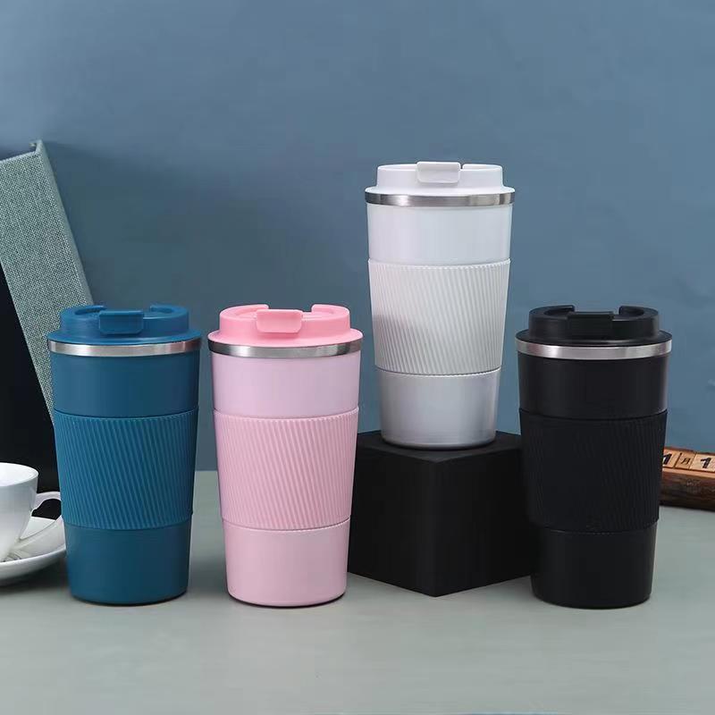 Stainless Steel Coffee Mug with Silicone Sleeve for Travel Black - Image 5