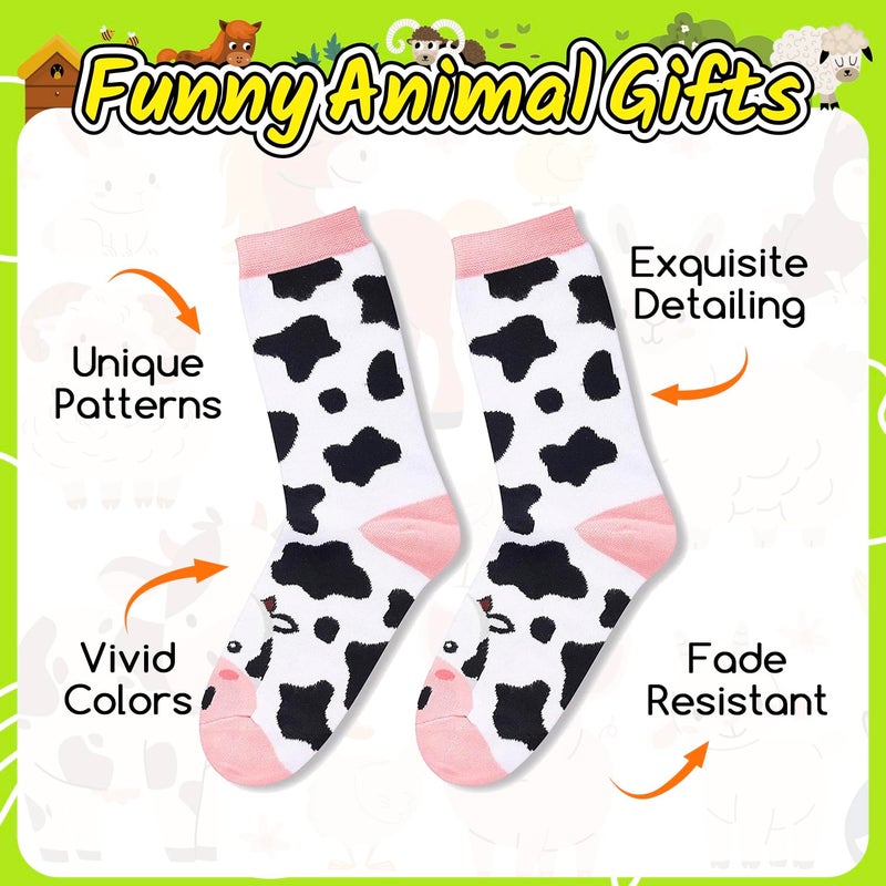 Happy Pop HAPPYPOP Funny Cow Print Socks - Cow Print Socks Women, Funny Cow Gifts, Gifts for Cow Lovers Teen Girls - Image 5