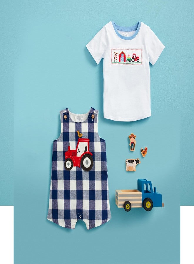 Mud Pie Baby Boy Tractor Check Jon Jon; 6-9 Months - Image 2