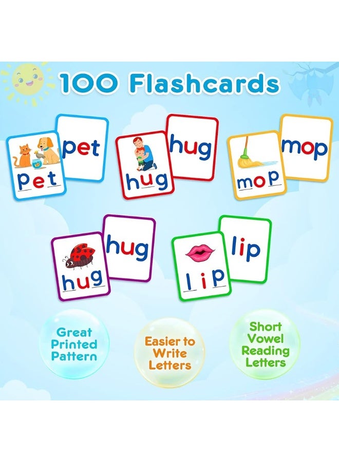 KMUYSL KMUYSL Short Vowel Spelling Flashcards CVC Sight Words Handwriting Cards Learn to Write Phonics Flash Cards Fine Motor Montessori Educational Toy Gift for Kids 3 4 5 Years Old 104 Pieces  - Image 4