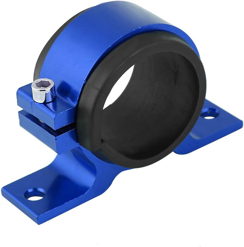woobles Fuel Filter Mounting Bracket, Aluminum Alloy 50mm Car Fuel Pump Mounting Bracket Single Filter Clamp Cradle(Blue) Blue - Image 1