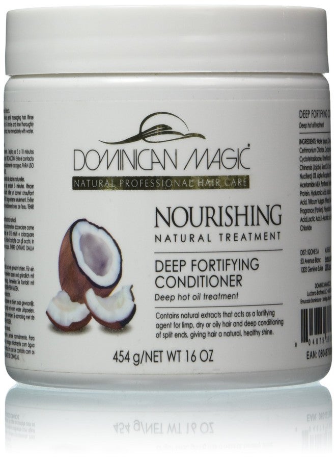 DOMINICAN MAGIC Nourishing Deep Fortify Conditioner - 16oz - Intensive Repair & Hydration for Dry, Damaged, or Curly Hair - Strengthens, Softens & Restores Shine