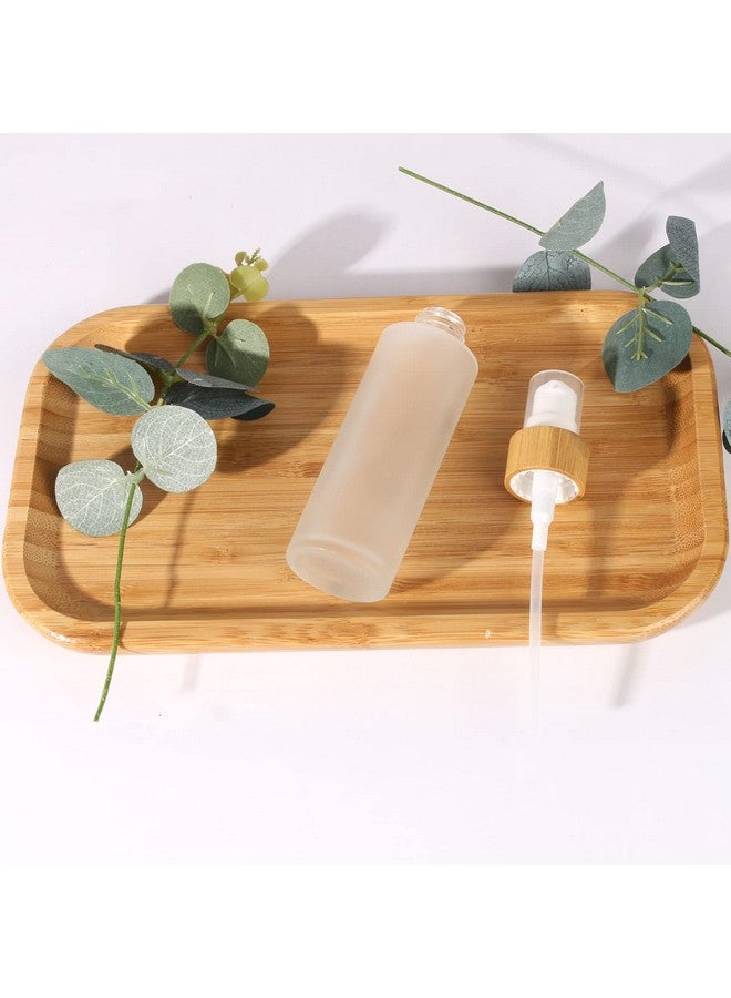 COSIDEA 6Piece Empty Bamboo 60 Ml Frosted Glass Bottle With Lotion Pump 2 Oz Serum Glass Bottles (Bamboo Lotion) - Image 3