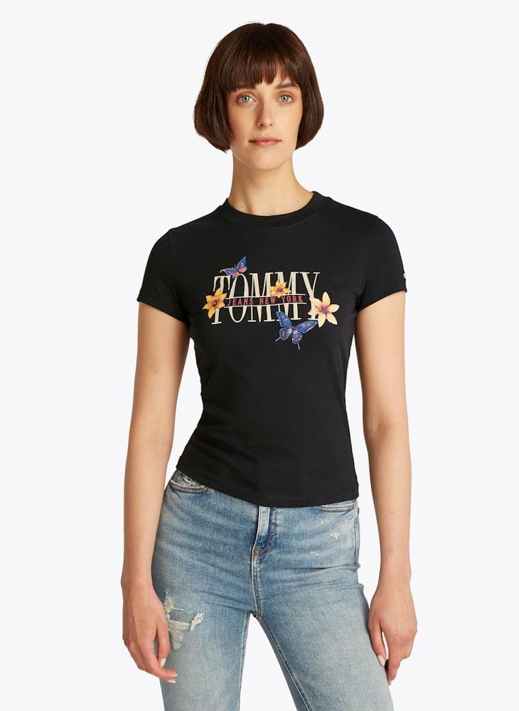 تومي جينز تيشيرت برقبة دائرية برسومات - Image 1