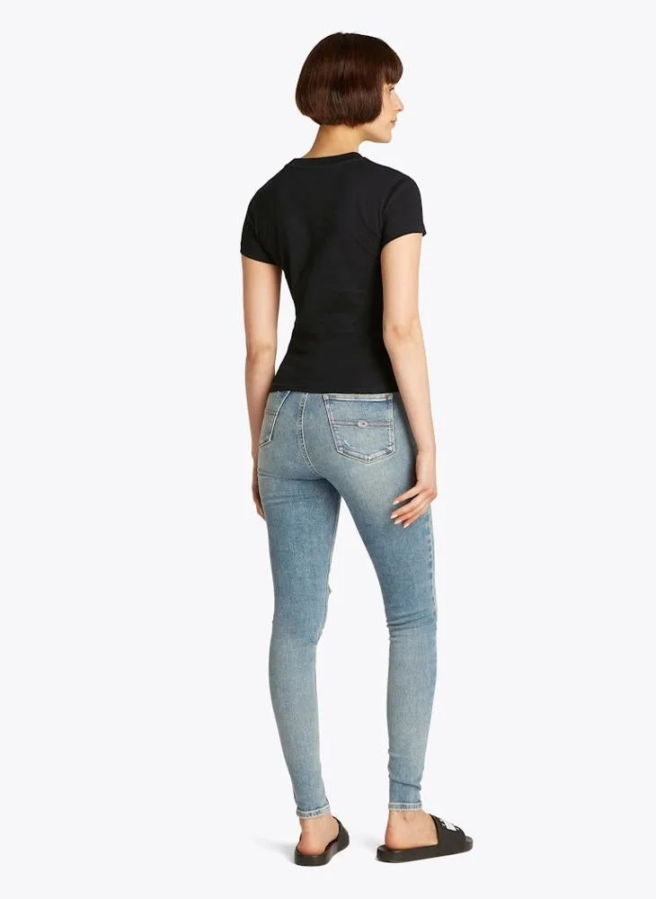 تومي جينز تيشيرت برقبة دائرية برسومات