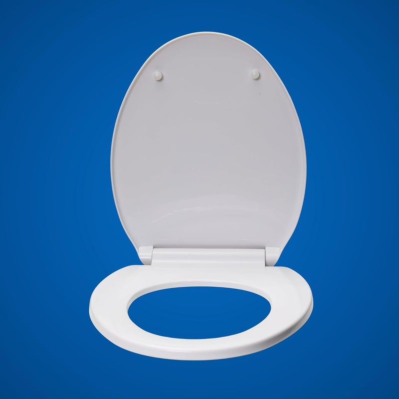 Parryware Solid Plus Soft Close Toilet Seat Cover with Hinges | Eco-friendly Material with Superior Finish | Round Shape & White Colour | Seat Covers for Western Commode | Bathroom Fixtures (E83071C) - Image 1