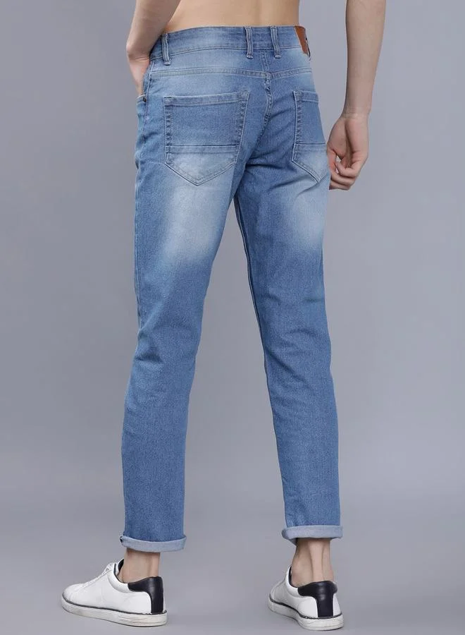 The Indian Garage Co Blue The Indian Garage Co Men Mid Rise Slim Fit Blue Jeans for Men | Best Price UAE