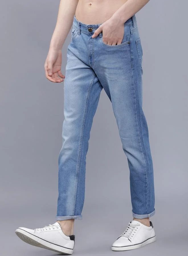 The Indian Garage Co Blue The Indian Garage Co Men Mid Rise Slim Fit Blue Jeans for Men | Best Price UAE