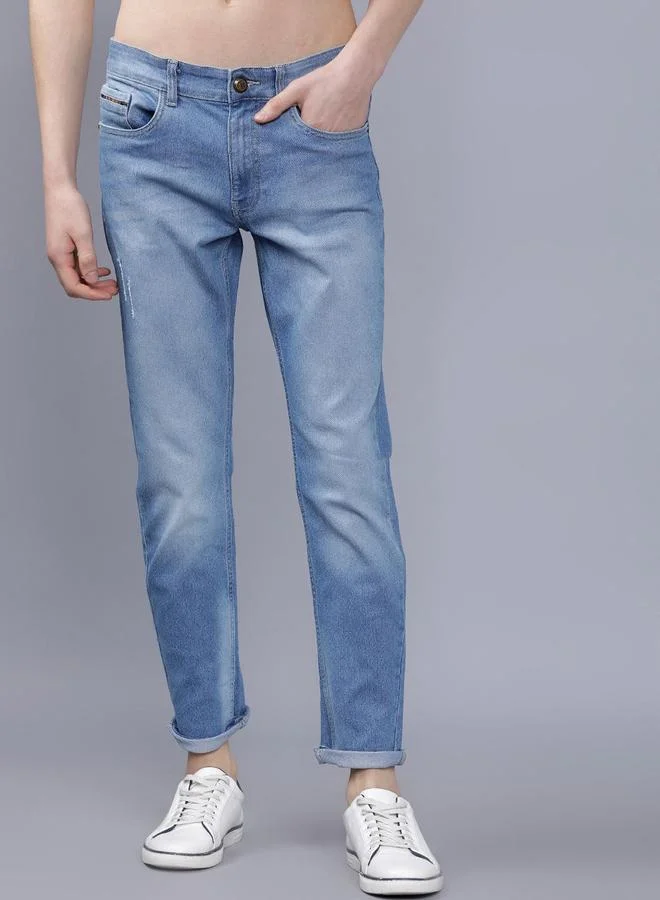 The Indian Garage Co The Indian Garage Co Men Mid Rise Slim Fit Blue Jeans