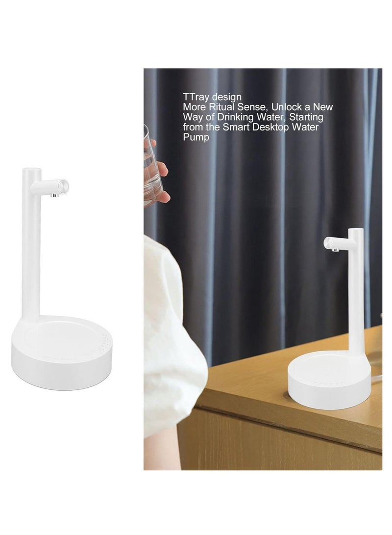 Desktop Water Bottle Dispenser, Portable Electric Drinking Water Pump, USB Charging Automatic Barrel Mounted Water Dispenser for Kitchen Office (White) - Image 2