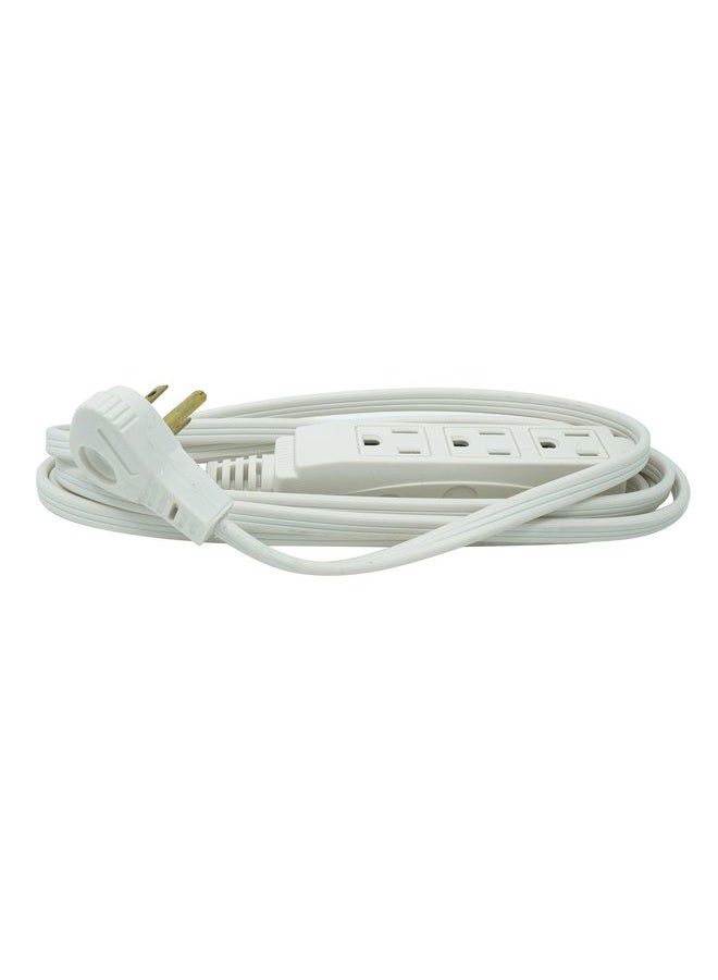 Woods SlimLine 2241 Flat Plug Extension Cord, 3-Wire, 16 gauge, 8-Foot, 3 Outlet Neutral White, Indoor Extension Cord - Image 1