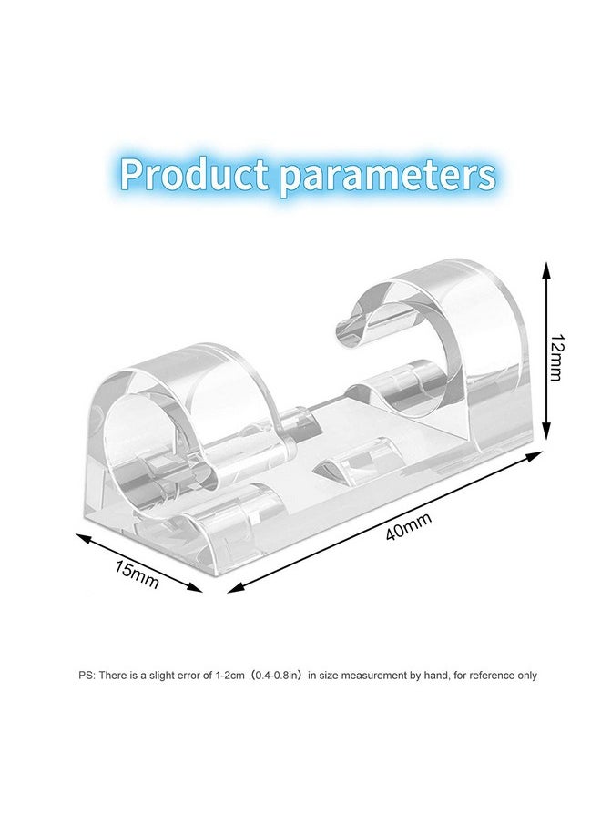 INOVERA (LABEL) INOVERA 20 Pieces Wire Organizer Cable Management Clip Desktop Cord Hook with 3M Foam (Transparent)  - Image 2