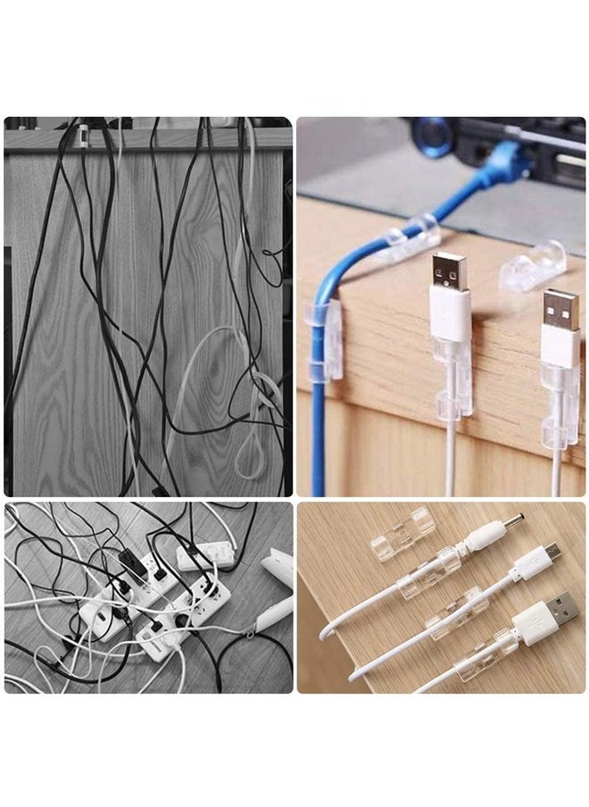 INOVERA (LABEL) INOVERA 20 Pieces Wire Organizer Cable Management Clip Desktop Cord Hook with 3M Foam (Transparent)  - Image 5