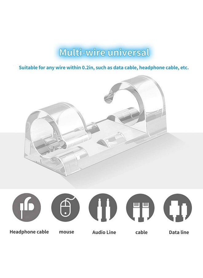 INOVERA (LABEL) INOVERA 20 Pieces Wire Organizer Cable Management Clip Desktop Cord Hook with 3M Foam (Transparent)  - Image 4