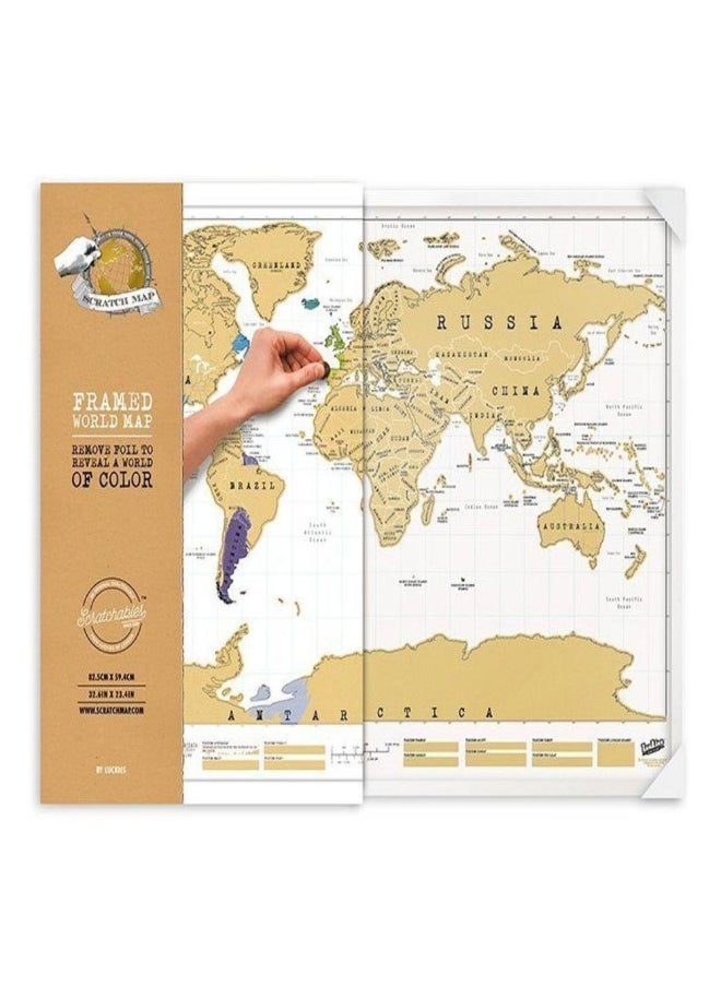 LUCKIES OF LONDON - FRAMED  SCRATCH  MAP - Image 1