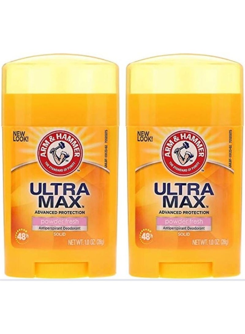 آرم آند هامر مزيل العرق والروائح المضاد للتعرق من نوع بودرة ألترا ماكس، عبوة تحتوي على قطعتين (28 جم لكل منهما) - Image 1