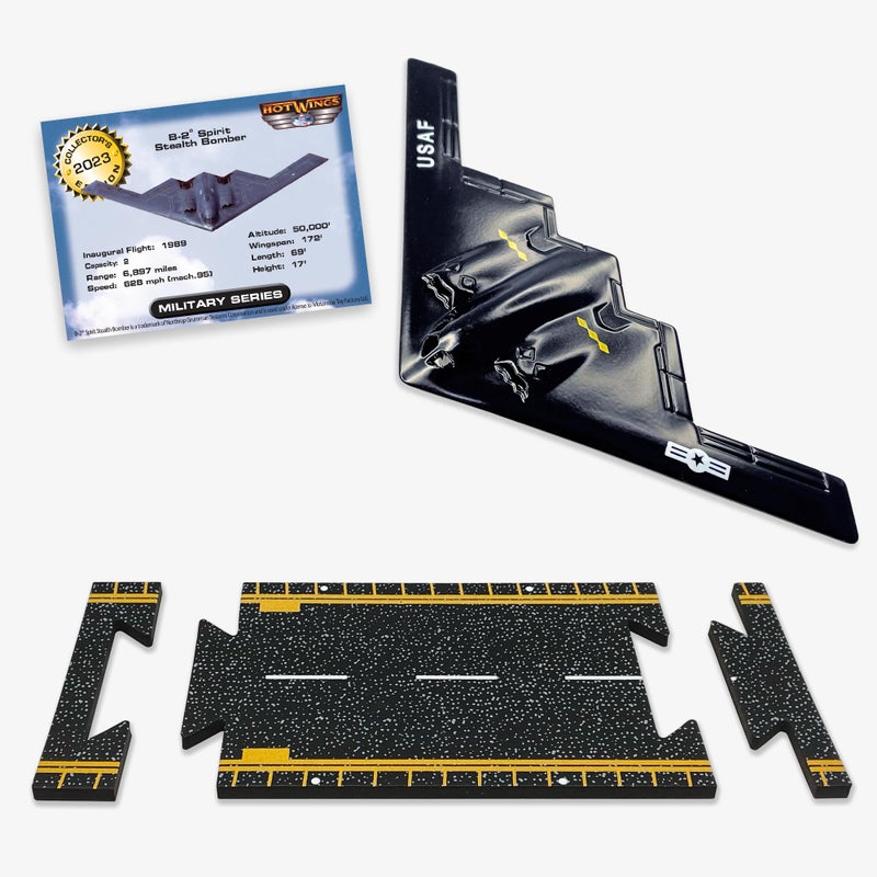 Hot Wings Planes Hot Wings B2 Spirit Stealth Bomber Jet with Connectible Runway - Image 2