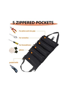 PROMASS Tool Roll, Small Tool Bag With Detachable Pouches,Canvas Tool Bags,Small Tool Bag,Heavy Duty Roll Up Tool Bag With 5 Tool Pouches,Wrench Roll Tool Roll Organizers For Mechanic, Carpenter, Electrician  - Image 3