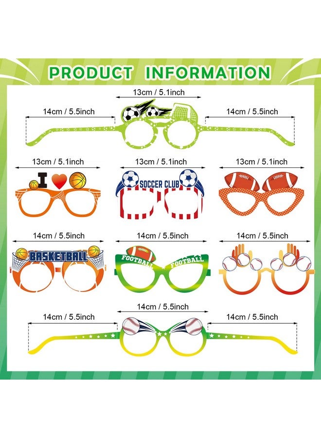 ووانجر 32 قطعة من لوازم حفلات أعياد الميلاد ذات الطابع الرياضي وكرة السلة والكرة الطائرة والنظارات الورقية ودعائم كشك الصور وكرات الرياضة وديكورات أعياد الميلاد للأطفال والأولاد والبنات - Image 2