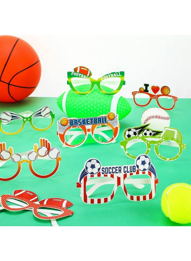 ووانجر 32 قطعة من لوازم حفلات أعياد الميلاد ذات الطابع الرياضي وكرة السلة والكرة الطائرة والنظارات الورقية ودعائم كشك الصور وكرات الرياضة وديكورات أعياد الميلاد للأطفال والأولاد والبنات - Image 3