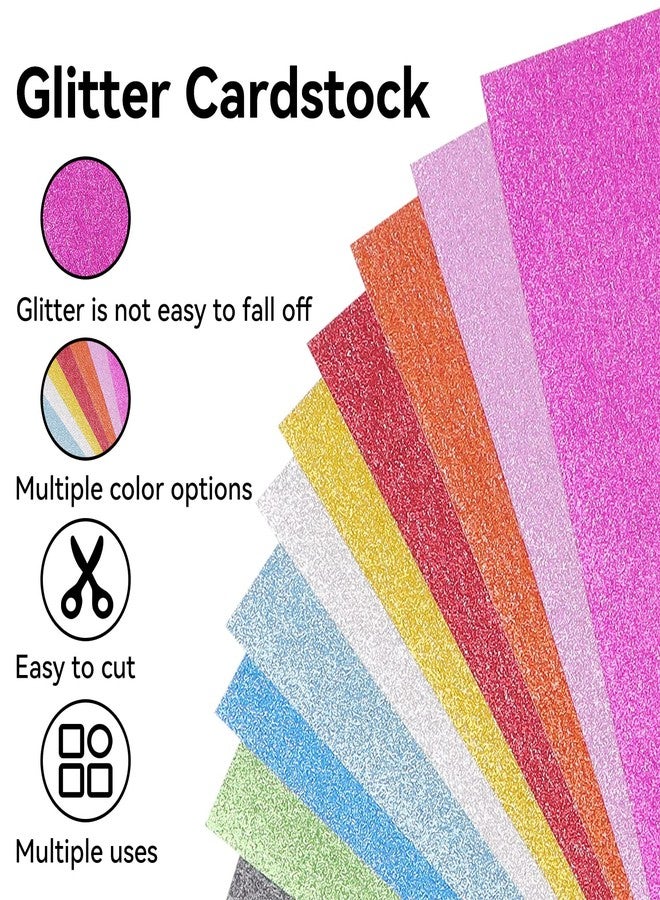 Bonmiy Glitter Cardstock 12" x 12", Colored Cardstock Paper for Cricut, Thick Card Stock for Card Making, Scrapbooking, Craft, Christmas Decorations, Holiday Party Supplies(280Gsm 40Sheets 20Colors) - Image 3