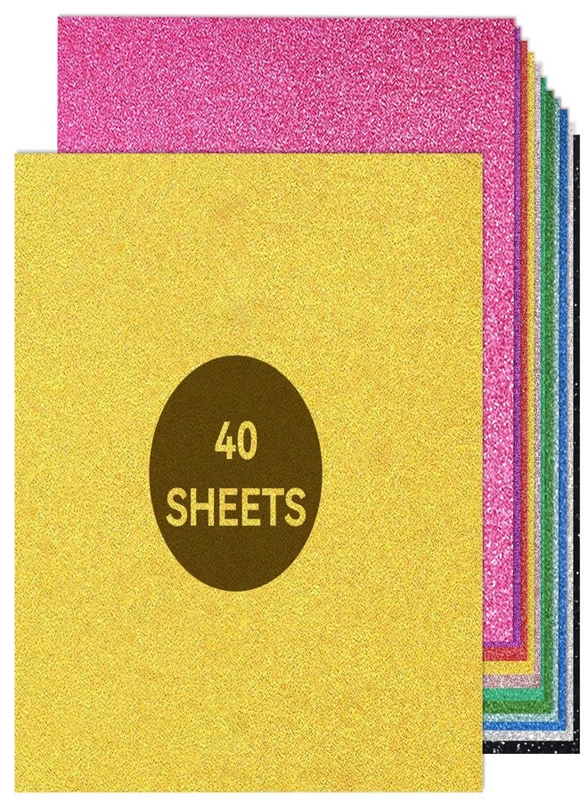 Bonmiy Glitter Cardstock 12" x 12", Colored Cardstock Paper for Cricut, Thick Card Stock for Card Making, Scrapbooking, Craft, Christmas Decorations, Holiday Party Supplies(280Gsm 40Sheets 20Colors) - Image 1