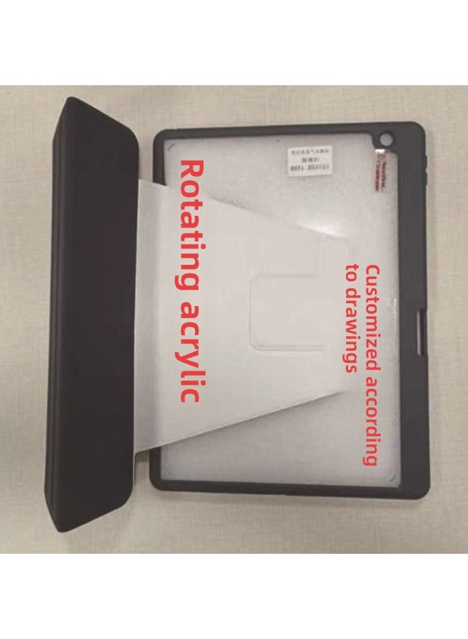 For 2024 Acrylic Ipadair13 Tablet 10.2 Computer Mini6 Protective Case 11 Inch Leather Case-Color:Rotating Solid Black Soft Edge Acrylic Plate To Map Custom-Applicable Model:Ipadair6 13inch 2024/ipad 2020 Model 12.9inch Universal - Image 1