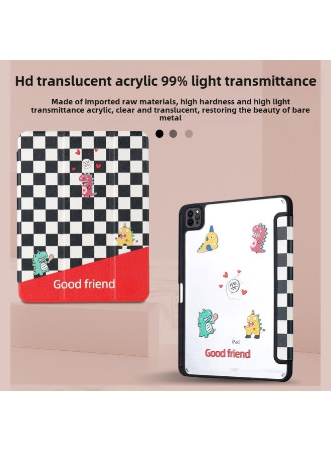 For 2024 Acrylic Ipadair13 Tablet 10.2 Computer Mini6 Protective Case 11 Inch Leather Case-Color:Rotating Solid Black Soft Edge Acrylic Plate To Map Custom-Applicable Model:Ipadair6 13inch 2024/ipad 2020 Model 12.9inch Universal - Image 4