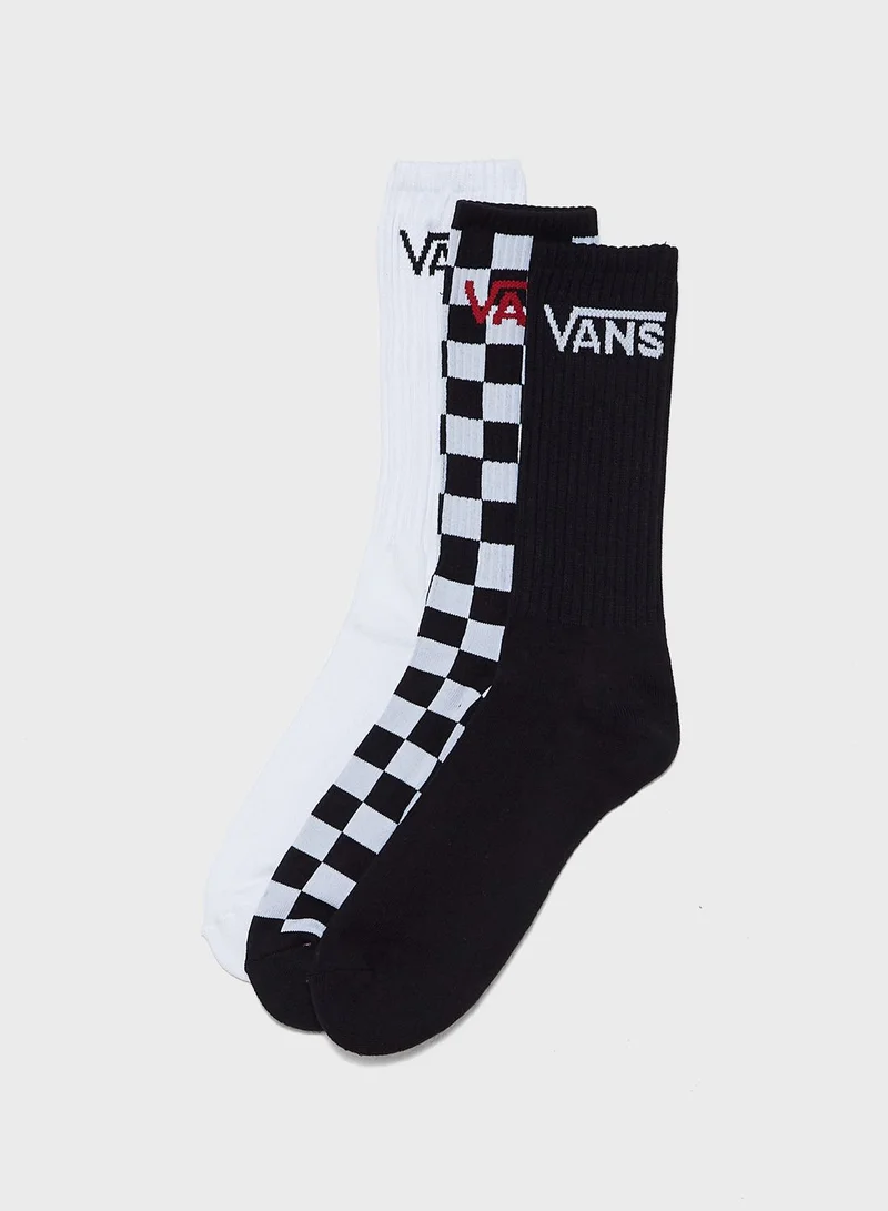 VANS 3 Pack Classic Crew Socks