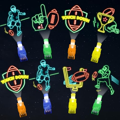 Oitnlaughter 36Pcs Football LED Finger Lights Sport Party Favors Glow in the Dark Light Up Finger Lights Rugby Themed Toys Bulk for Birthday Party Goodie Bag Stuffer Birthday Gifts Classroom Prize - Image 1