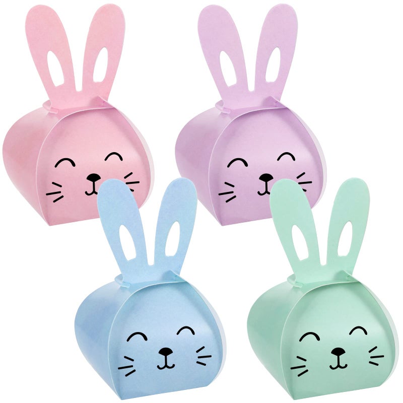 Teling 36 Pcs Easter Bunny Gifts Treat Boxes for Paper Colorful Cute Small Rabbit Duck Shape Easter Candy Goodies Boxes for Cookie Spring Party Favors(Cute, Bunny) - Image 1