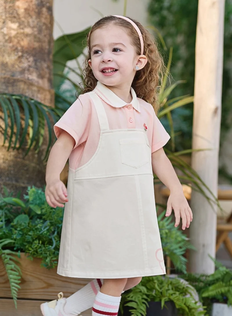 Dave & Bella Girls Bunny Print Cotton Polo Dress