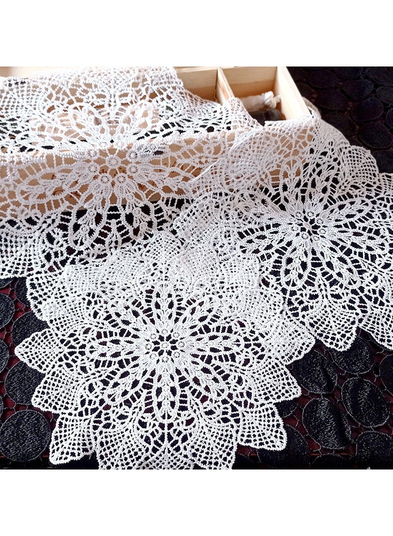 Winner 3 Pcs Light luxury European lace round coasters round decorative table mats Nordic style dining table decoration mats coffee table mats household bowl and plate mats home decoration - Image 3