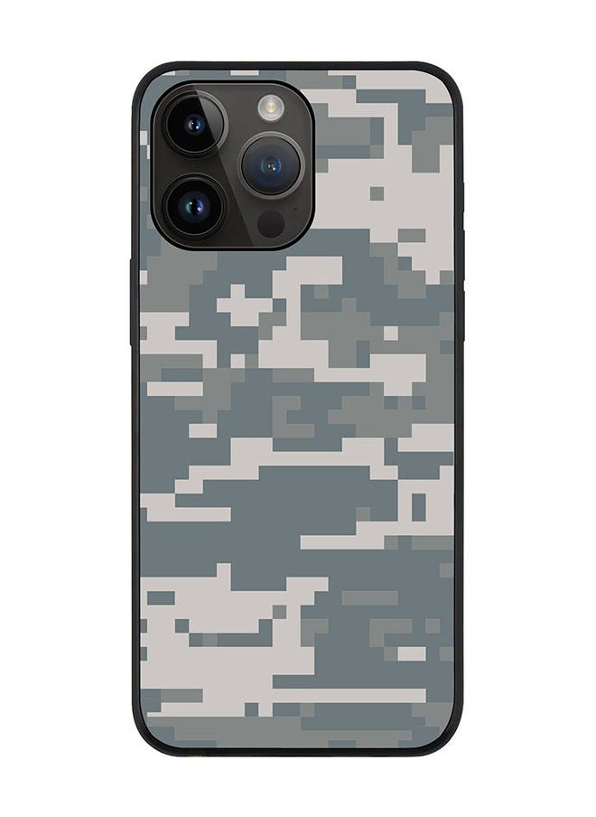 Stylizedd Rugged Black edge case for Apple iPhone 14 Pro Max Slim fit Soft Case Flexible Rubber Edges Anti Drop TPU Gel Thin Cover - Digital Camo  - Image 1
