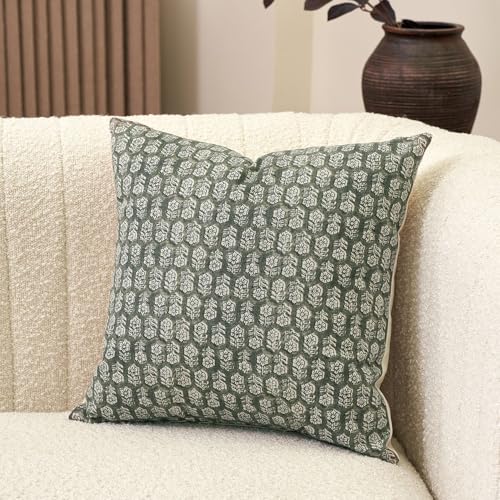 أغطية وسائد أمور فيريسو الزهرية 18x18 وسائد أريكة لغرفة المعيشة أغطية وسائد محايدة مزخرفة أغطية وسائد رمي وسائد أكسنت 1PC أخضر معدني